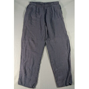 Copied - FLAX by Jeanne Engelhart Navy Linen Elastic Pull-On Pants Medium